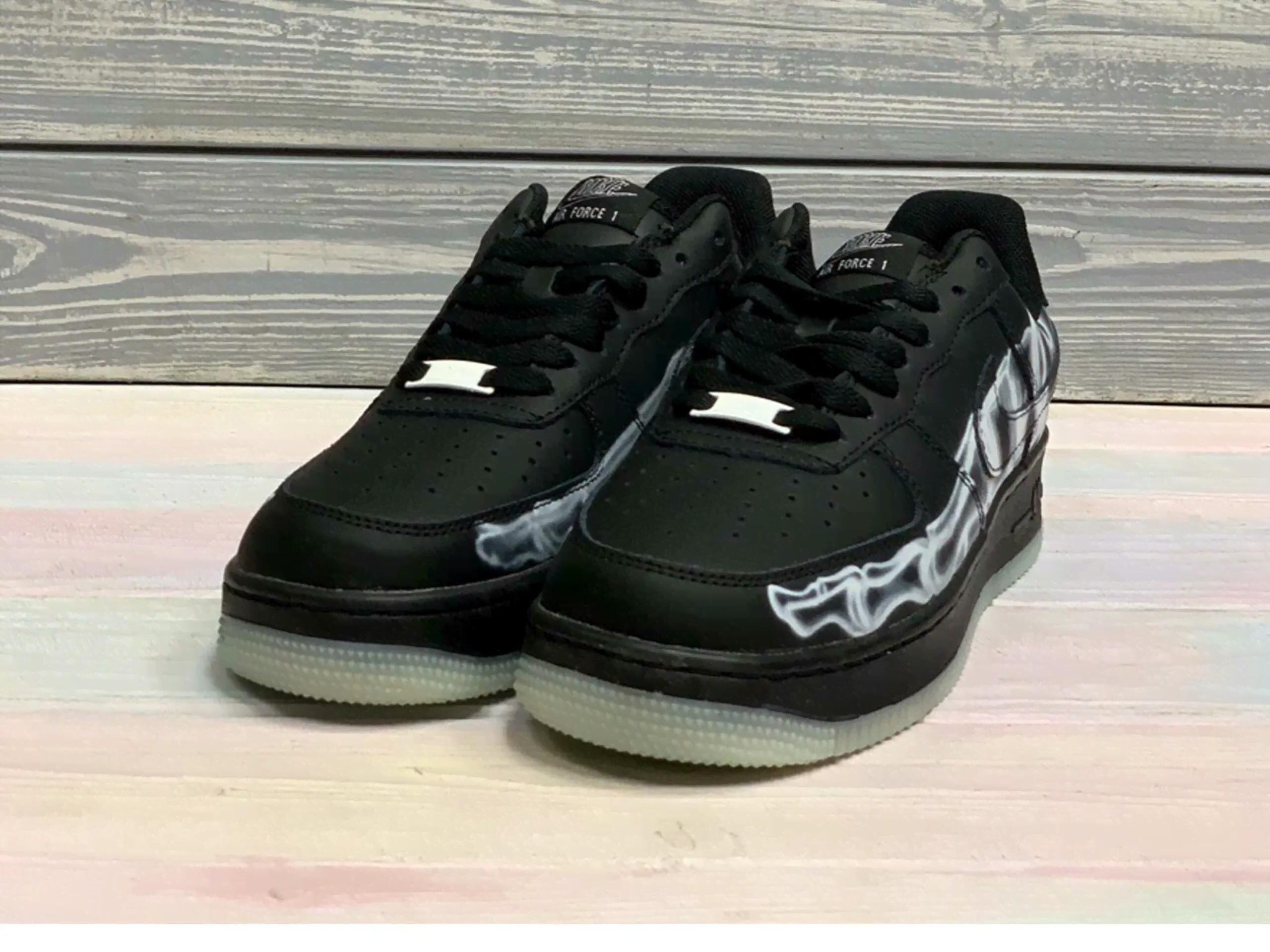 nike air force 1 black skeleton